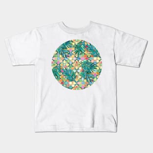 Gilded Moroccan Mosaic Tiles with Palm Leaves Kids T-Shirt